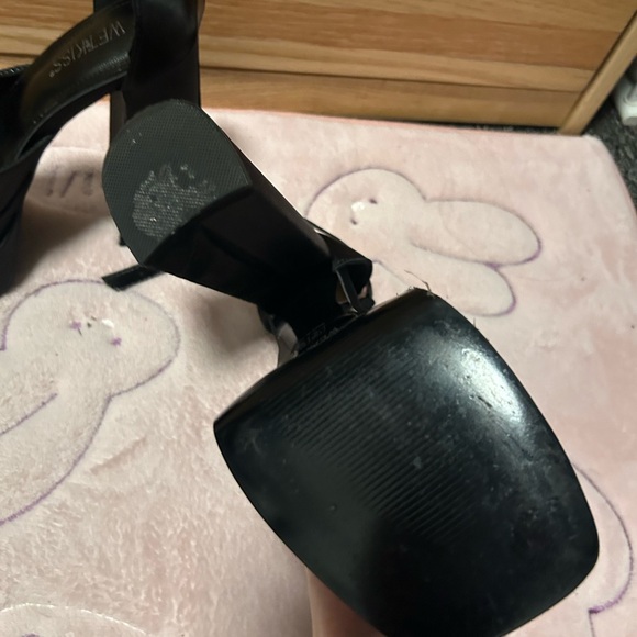 black satin platform mary jane bratz doll heels adjustable straps - Picture 2 of 4